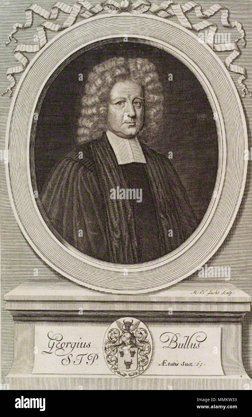 . Anglais : George Bull (1634-1710) par Michael Vandergucht, gravure de ligne, publié 1721 GeorgeBull Banque D'Images