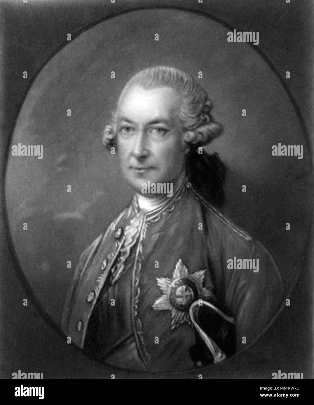 NPG D3739 ; Hugh Percy (anciennement Smithson), 1 duc de Northumberland par James Scott, après Thomas Gainsborough, mezzotinte, 1871 Hugh Percy (né Smithson), 1 duc de Northumberland par James Scott, après Thomas Gainsborough mezzotinte, 1871 Banque D'Images