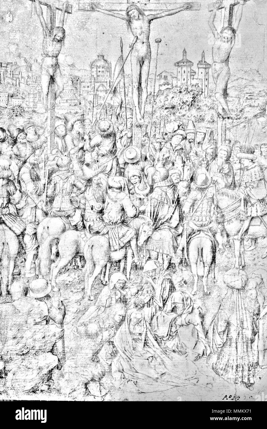 . Anglais : crucifixion du Christ Dimensions ca. 1440 crucifixion du Christ crucifixion du Christ, l'atelier de Jan van Eyck Banque D'Images