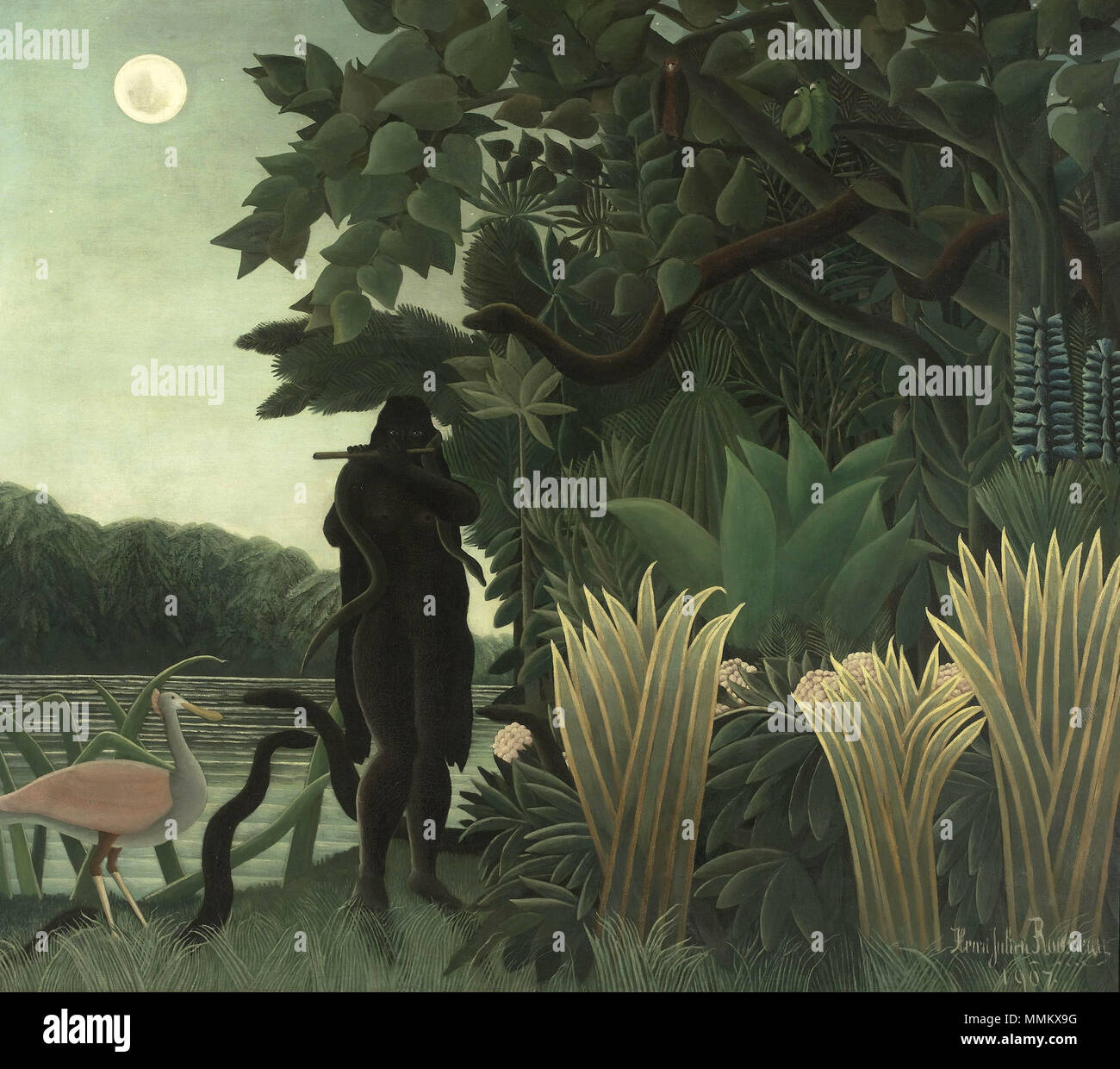 HENRI ROUSSEAU - La Encantadora de Serpientes (Musée d'Orsay, Paris, 1907. Óleo sobre lienzo, 169 x 189,5 cm) Banque D'Images