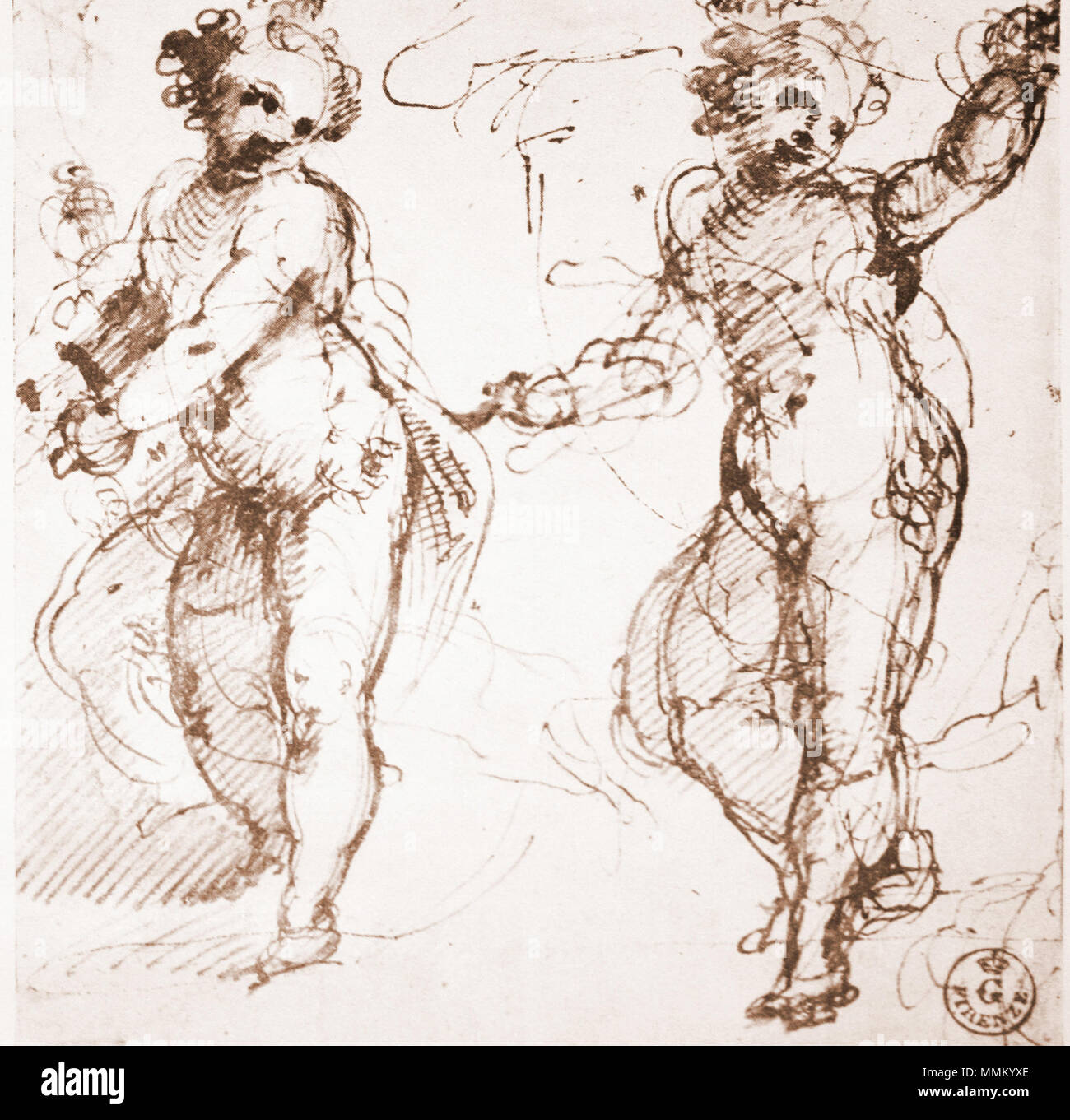Correggio en raison Putti . circa 1530. Antonio Allegri detto il Correggio Correggio en raison putti disegno Banque D'Images