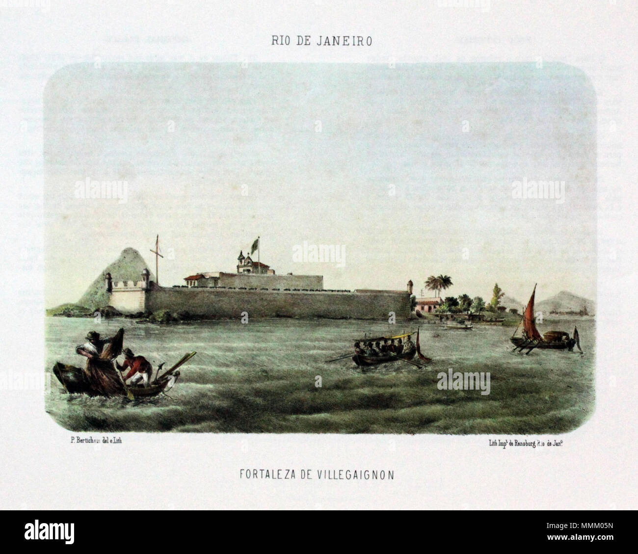 . Português : Bertichem, Pieter Godfred - Fortaleza de Villegagnon na Baía da Guanabara - 1856 . 1856. Bertichem Bertichem, Pieter Godfred 82 1856 Fortaleza de Villegagnon Banque D'Images