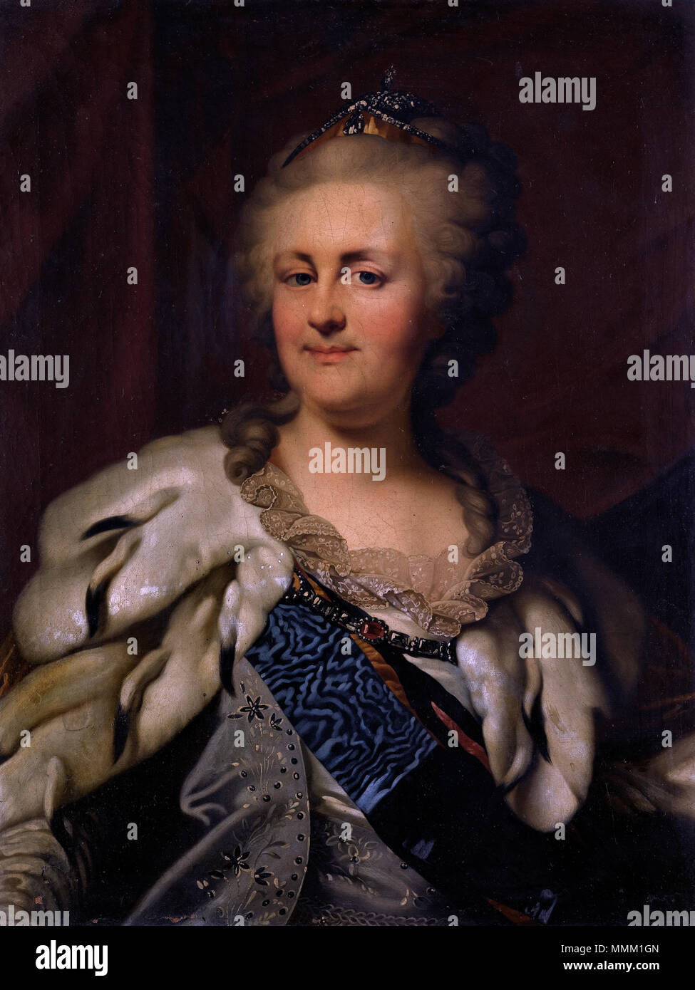 . Portrait de Catherine la Grande Catherine II, att. de J.B.Lampi (18c., priv.coll.) Banque D'Images
