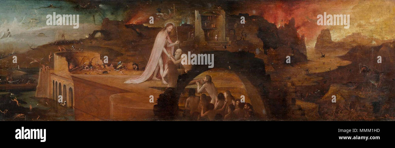 Le Christ dans les limbes. Circa 1600 (probablement ). Disciple de Jheronimus Bosch - le Christ dans les limbes (c.1600) Banque D'Images