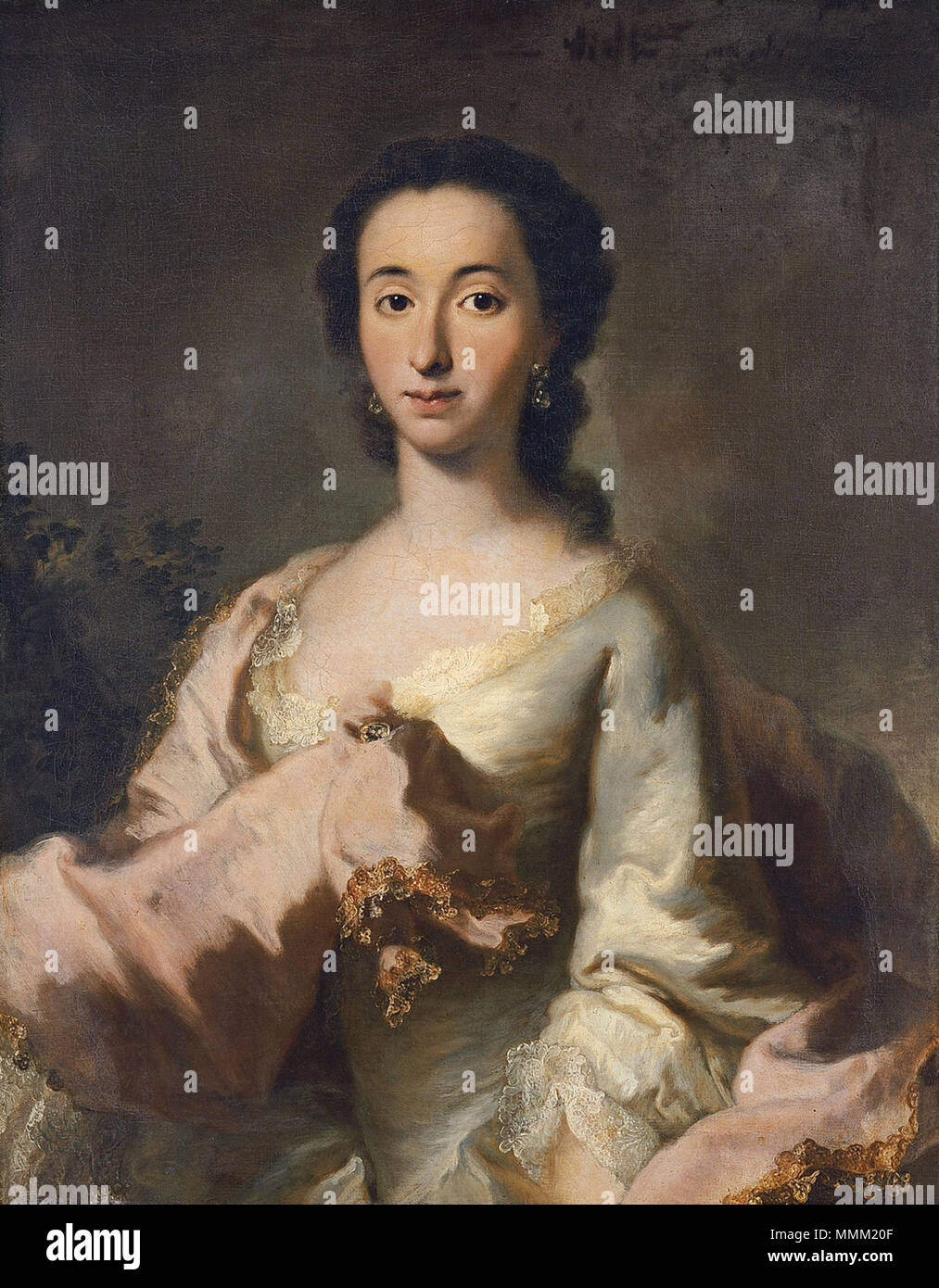 Maria Rosa Walburga von Soyer Maria Rosa Walburga von Soyer *huile sur toile 88 x 68 cm *1750 *George Desmarées - Portrait de Maria Rosa Walburga von Soyer - WGA14057 Banque D'Images
