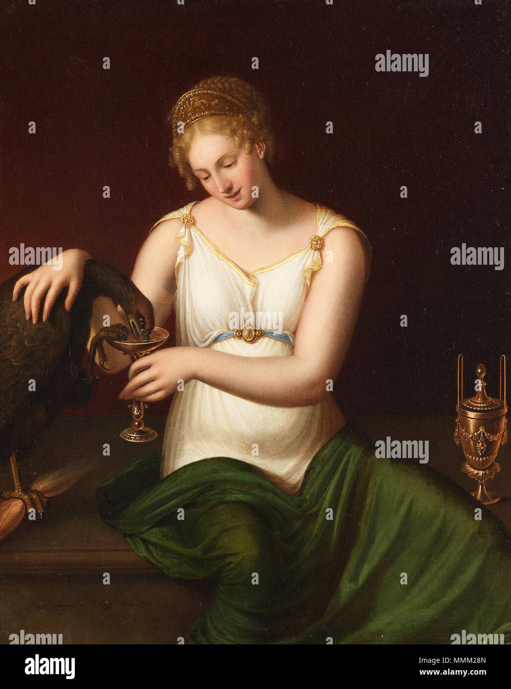 Den trankt Hebe Adler des Jupiter. 1841. Den trankt Hebe Adler des Jupiter - Giuseppe Rambelli (1841) Banque D'Images