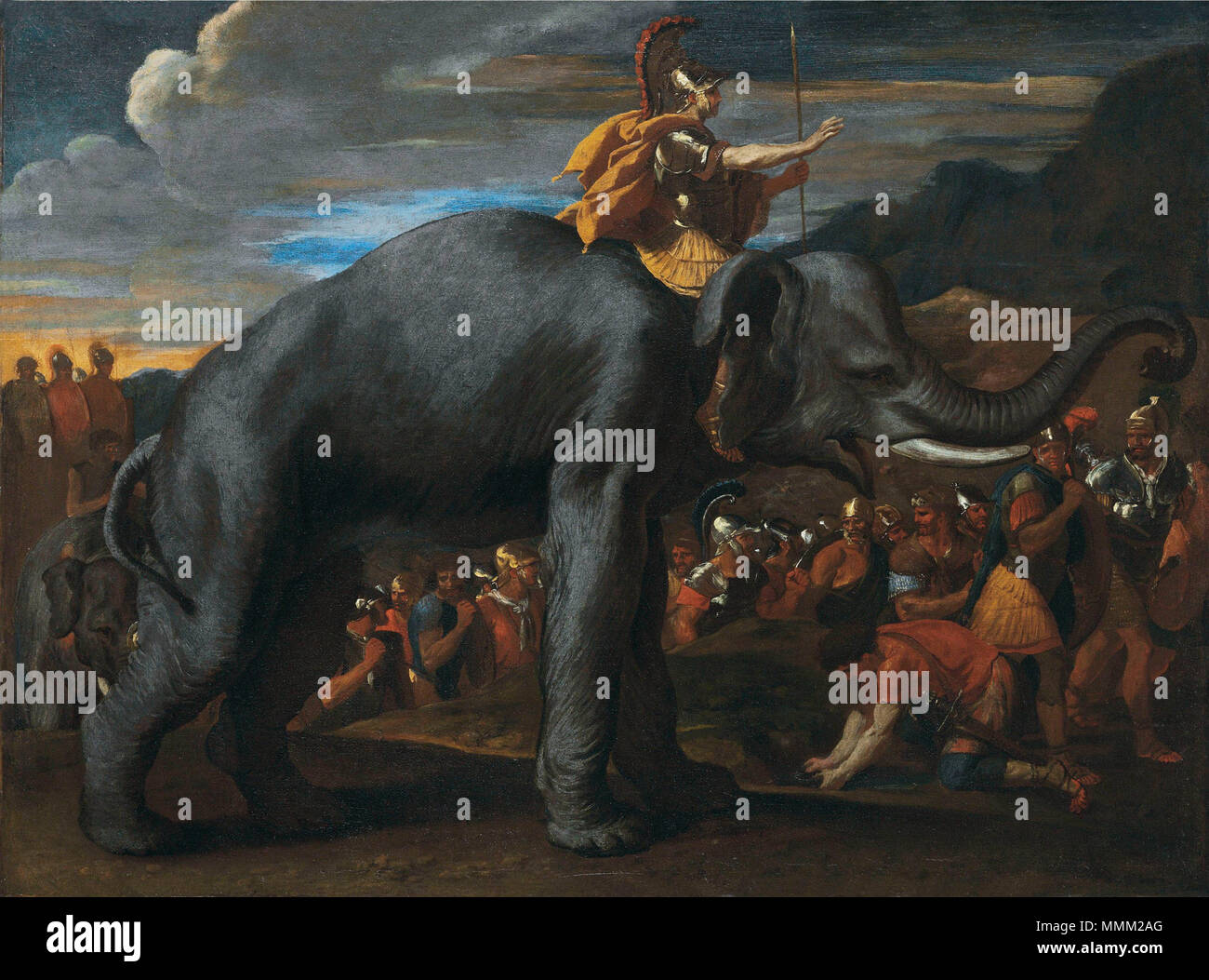 Hannibal traversant les Alpes à dos d'éléphant - Nicolas Poussin Banque D'Images