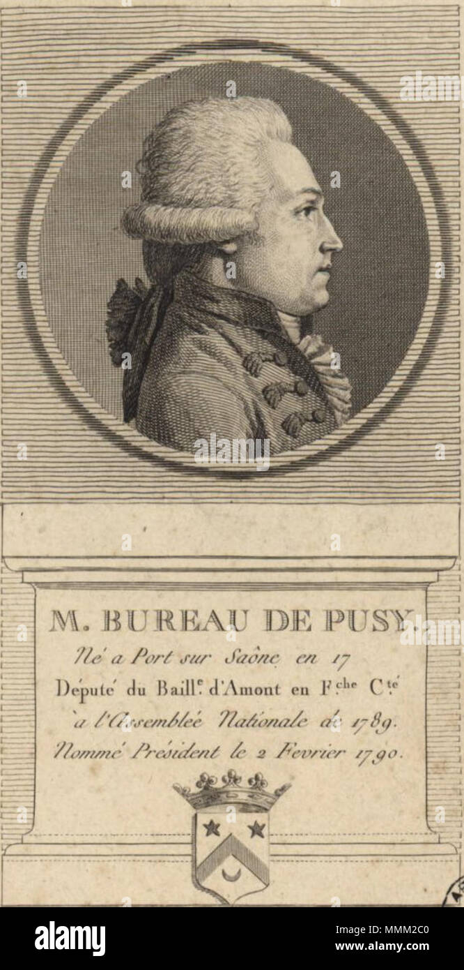 . English : Jean-Xavier Bureau de Pusy, député du baille d'amont en fche cté à l'assemblée nationale de 1789 . 1789. Dejabin Collection - Jean-Xavier Bureau de Pusy (1750-1806) Banque D'Images