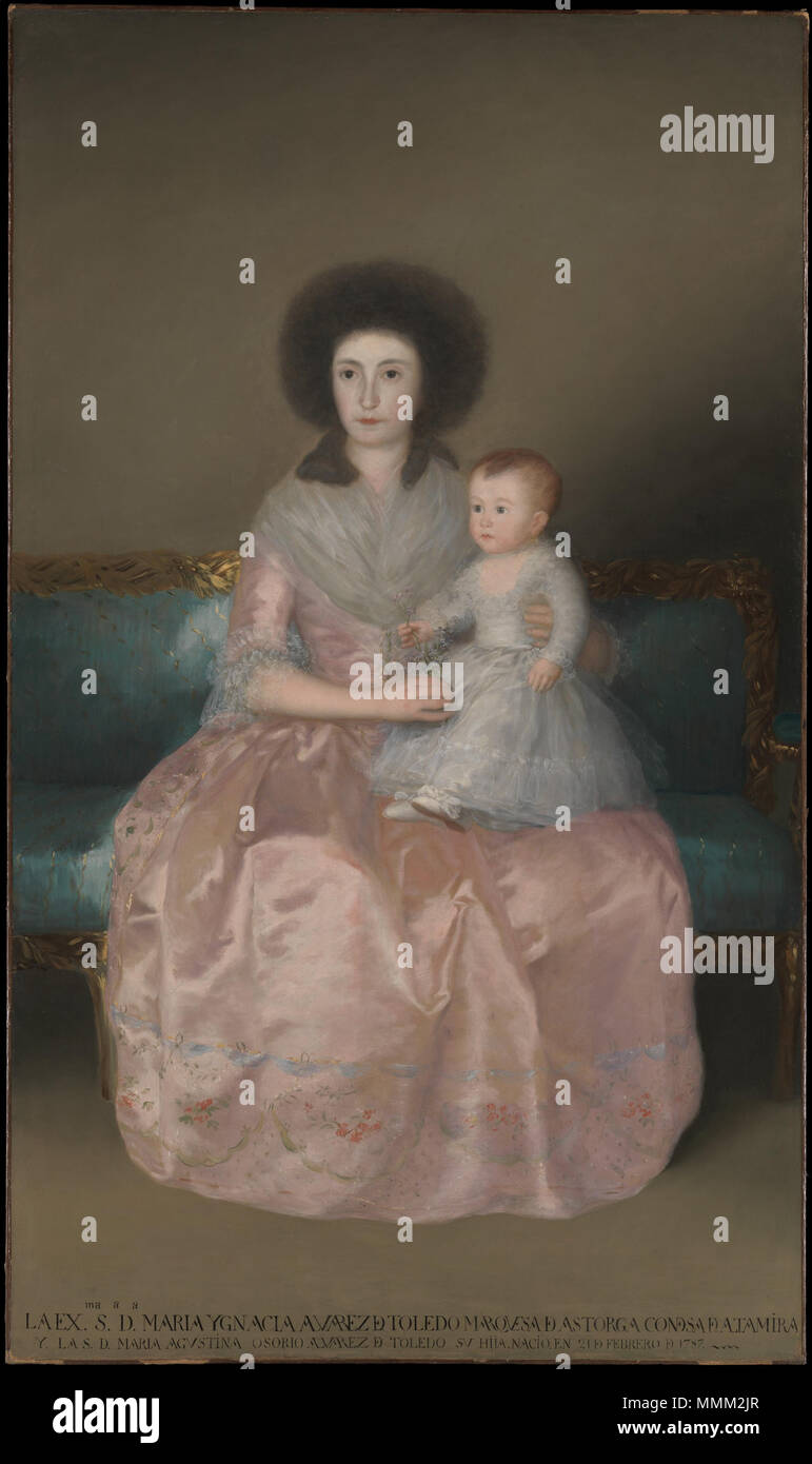 Condesa de Altamira et sa fille, María Agustina. vers 1787-1788. Comtesse d'Altamira et sa fille par Goya Banque D'Images