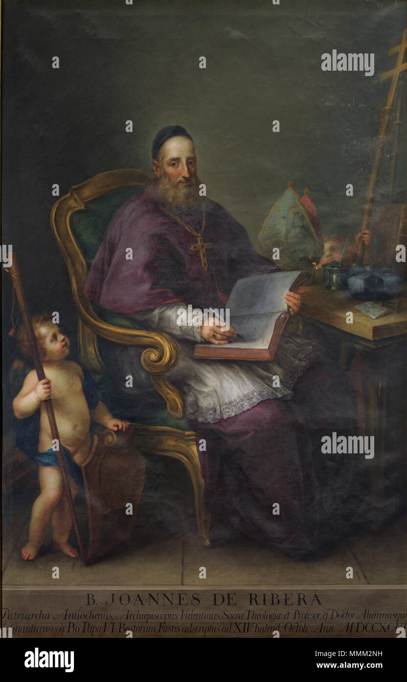 . Español : Retrato póstumo de San Juan De Ribera (1532-1611), que llegó a ser arzobispo de Valencia y latino patriarca de Antioquía. Beato Juan De Ribera. 1796. Beato Juan De Ribera. Gregorio Ferro. Banque D'Images
