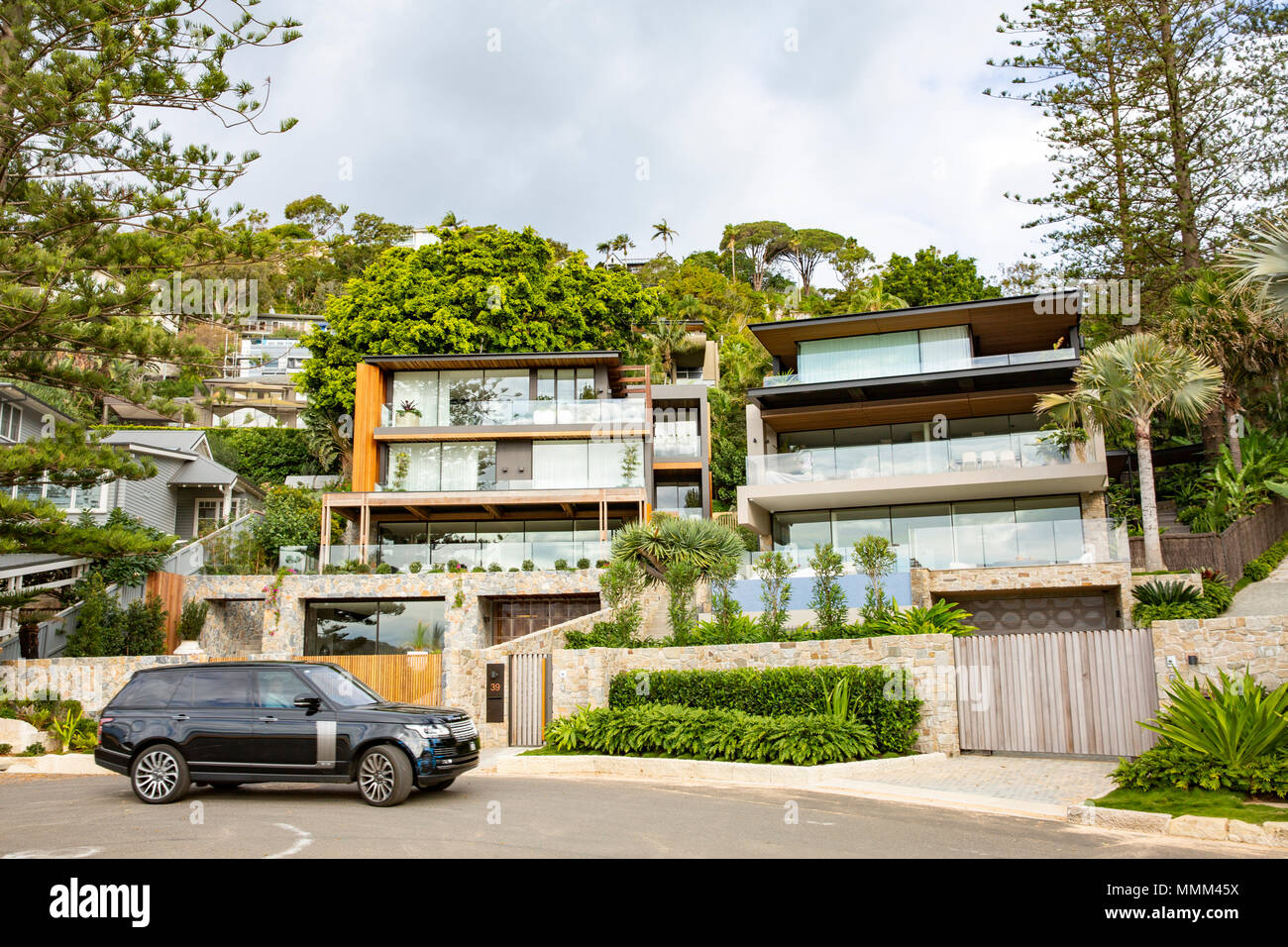 Accueil Résidentiel de luxe chambre à Palm Beach sur la péninsule de plages du nord de Sydney, Nouvelle Galles du Sud, Australie Banque D'Images