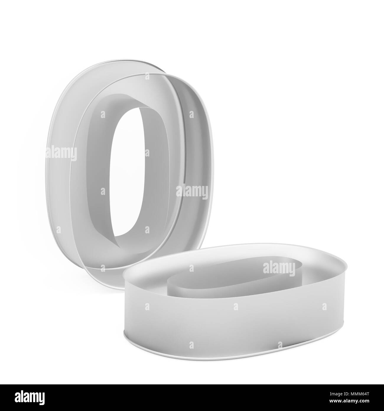 Cuisson métal moule à gâteaux ou à l'emporte-pièce comme jeu de 0 chiffres mathématique sur fond blanc, l'image de la police en rendu 3D Banque D'Images