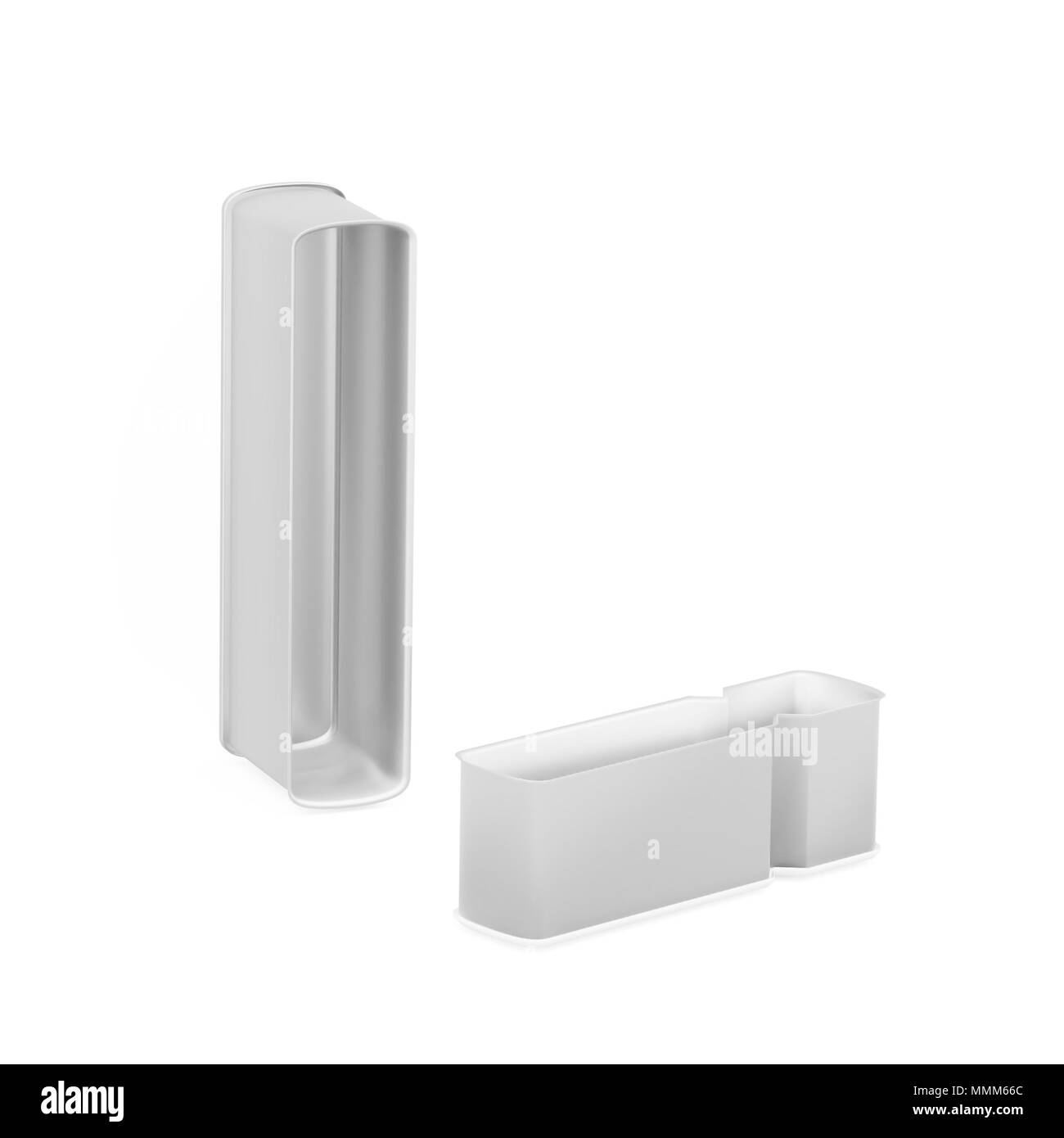 Moule à gâteau de cuisson métal emporte-pièce ou ensemble de capital et les minuscules comme des lettres I sur fond blanc, l'image de la police en rendu 3D Banque D'Images