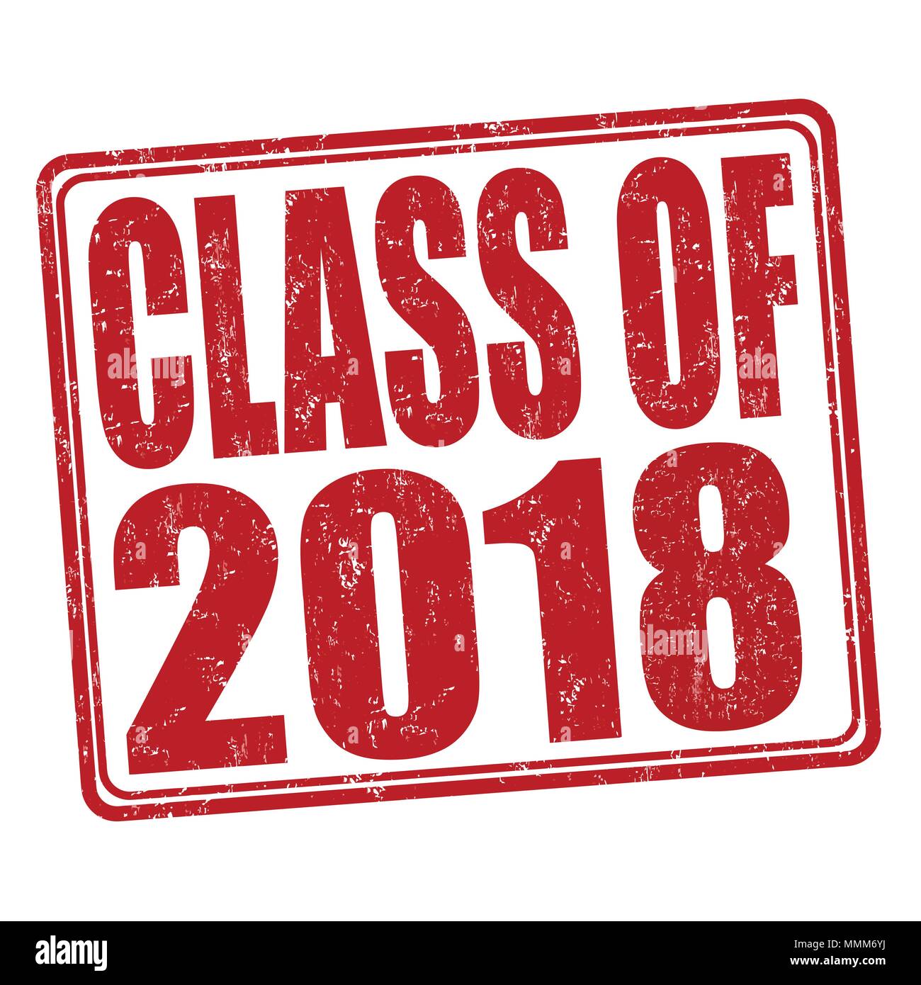 Classe de 2018 grunge rubber stamp on white, vector illustration Illustration de Vecteur