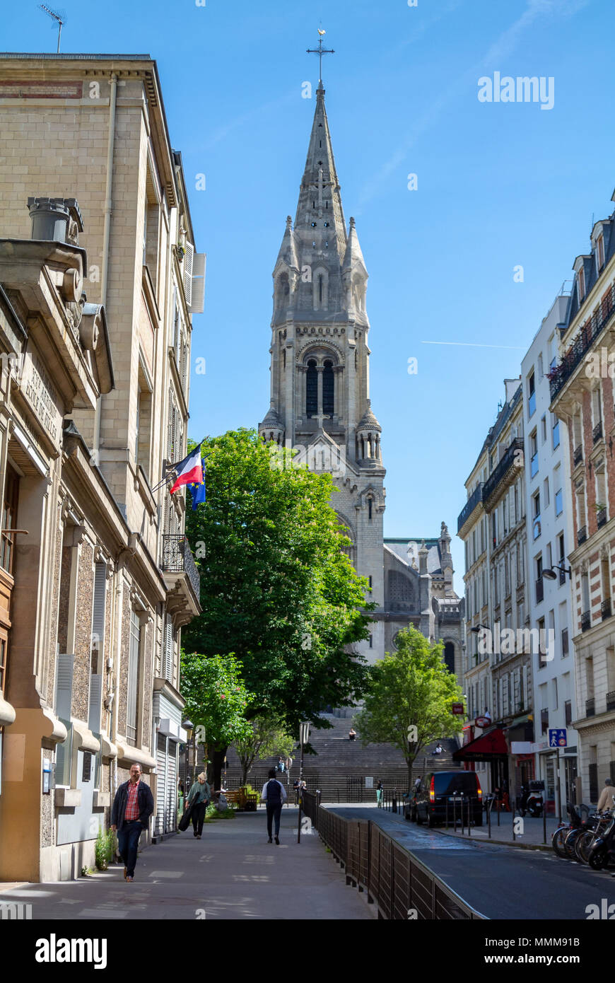 Eglise Notre-Dame de la croix, Paris, France Banque D'Images