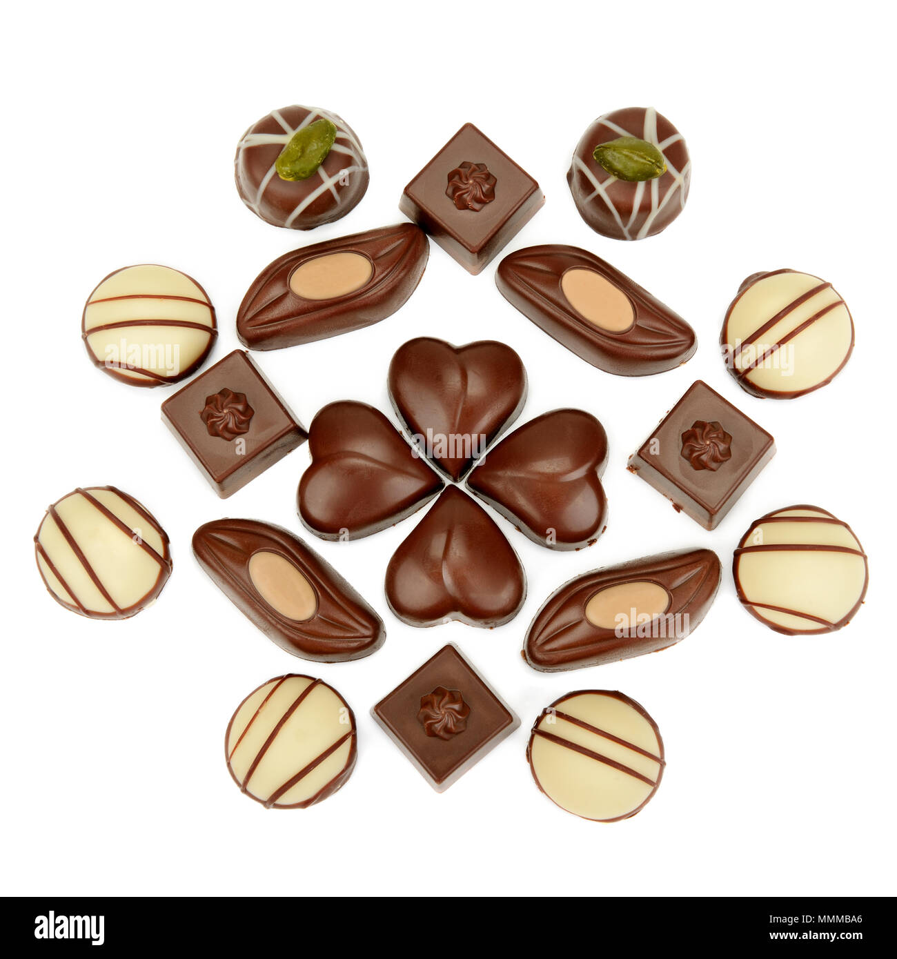 Confiserie chocolat isolé sur fond blanc Banque D'Images