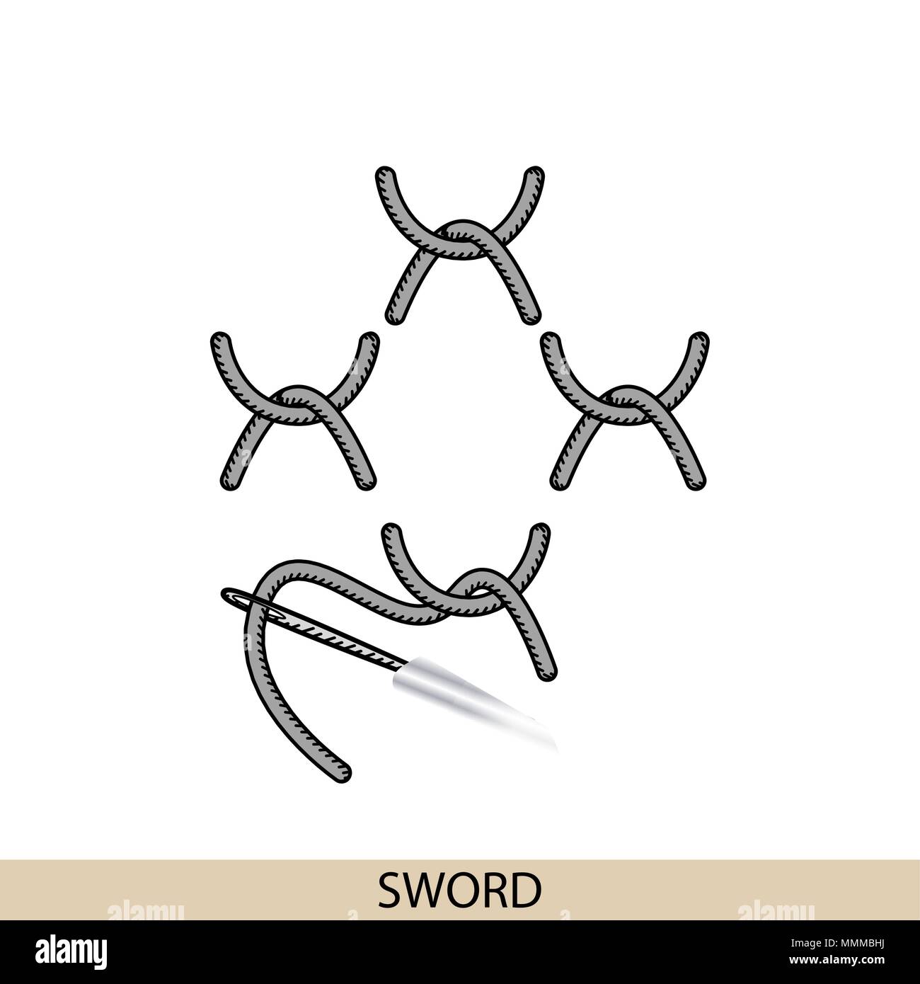 Type de suture épée stich vecteur. Collection de broderie et de couture main fil de suture. Vector illsutration de coutures des exemples. Illustration de Vecteur Type de suture épée stich vecteur. Collection de broderie et de couture main fil de suture. Vector illsutration de coutures des exemples. Illustration de Vecteur