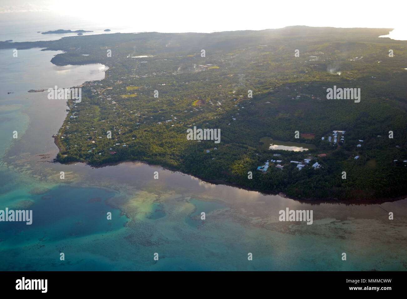 Vue aérienne de l'île de Wallis, Wallis et Futuna, Pacifique Sud Banque D'Images