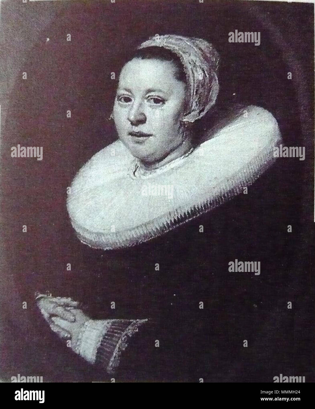 . Anglais : Portrait d'une femme assise dans un ovale peint Portrait d'une femme. 1639. Frans Hals - portrait d'une femme assise dans un ovale peint Banque D'Images