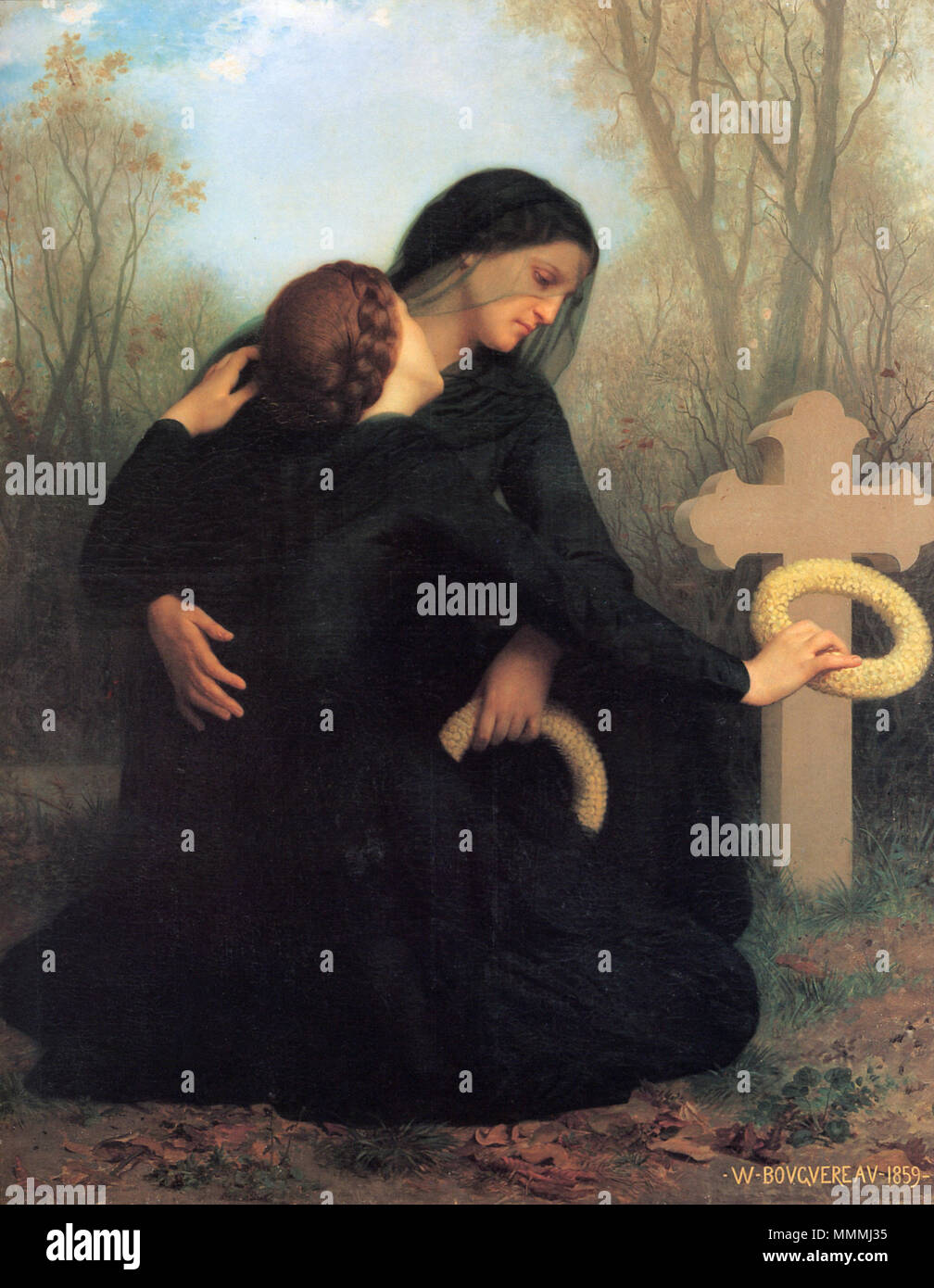 Le Jour des Morts. 1859. William-Adolphe Bouguereau (1825-1905) - Le Jour des Morts (1859) Banque D'Images