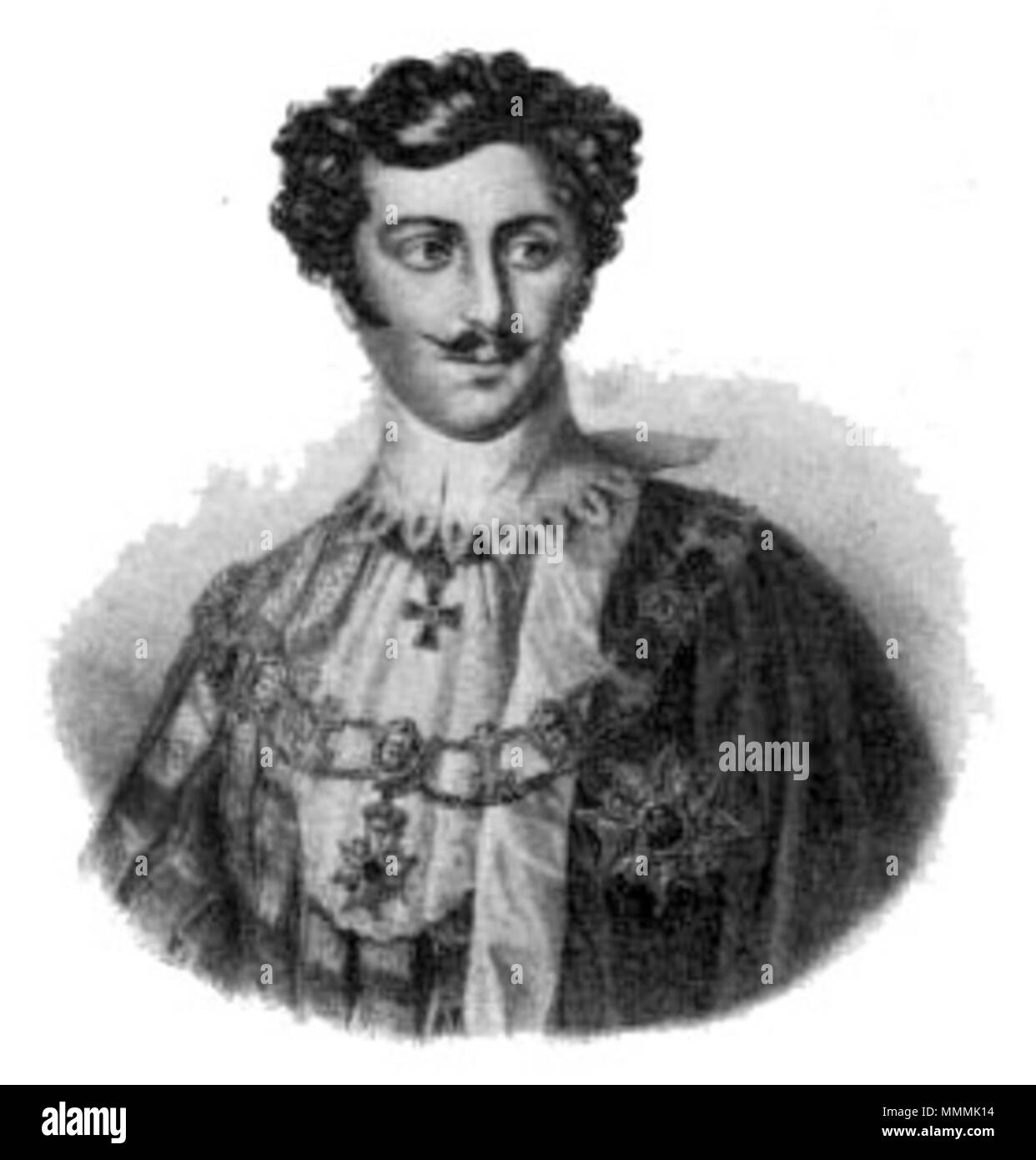 . Anglais : prince de la couronne suédoise Svenska : Kronprins Oskar Oskar . circa 1825. Nils Personne (texte), J. Ekenstedt (image) 118-Kronprins Oskar Banque D'Images