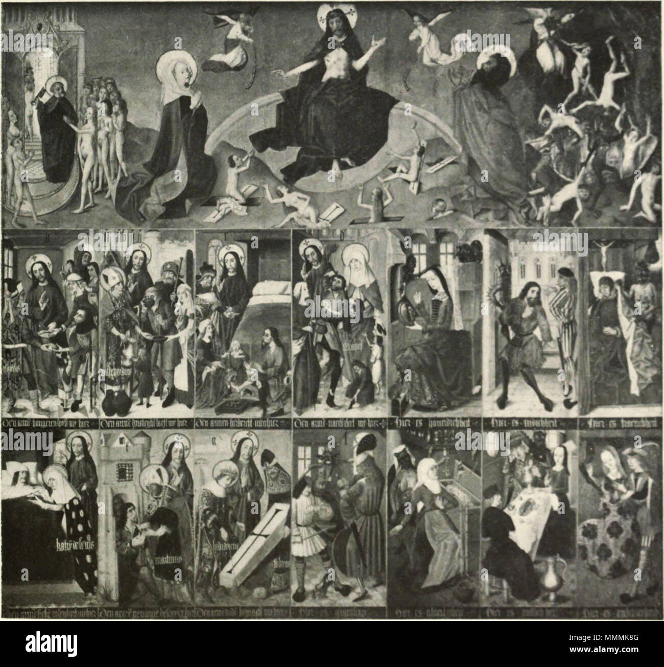 Le Jugement dernier, les sept Œuvres de miséricorde, les sept péchés capitaux. Entre 1490 et 1500. 48 Anonyme (sud des Pays-Bas) Jugement Dernier 001 Banque D'Images