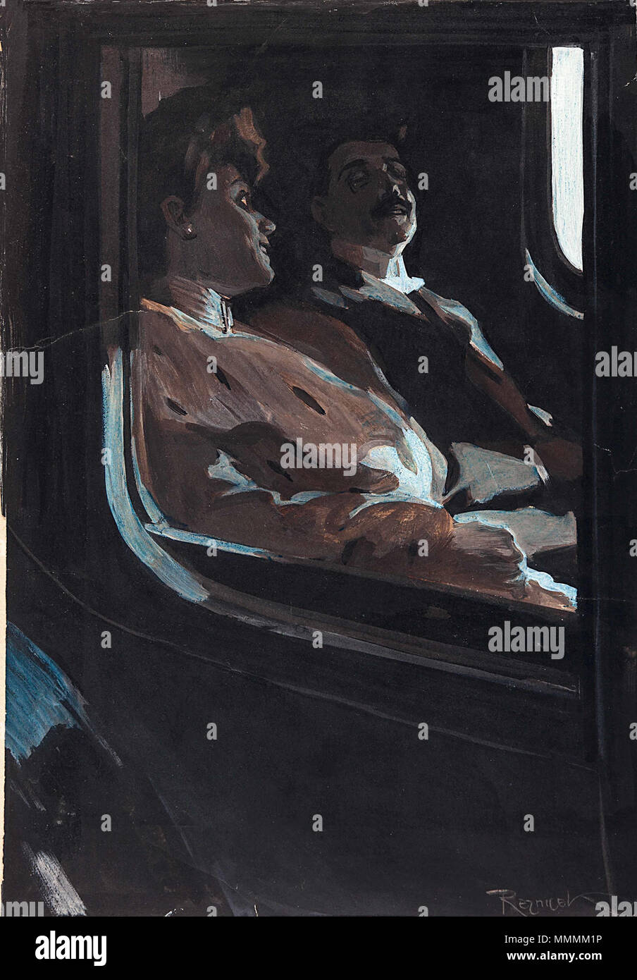 . Allemand : der Kutsche en Amusement . par 1909. Ferdinand Freiherr von Reznicek (1868-1909) Ferdinand von Reznicek dans der Kutsche Banque D'Images