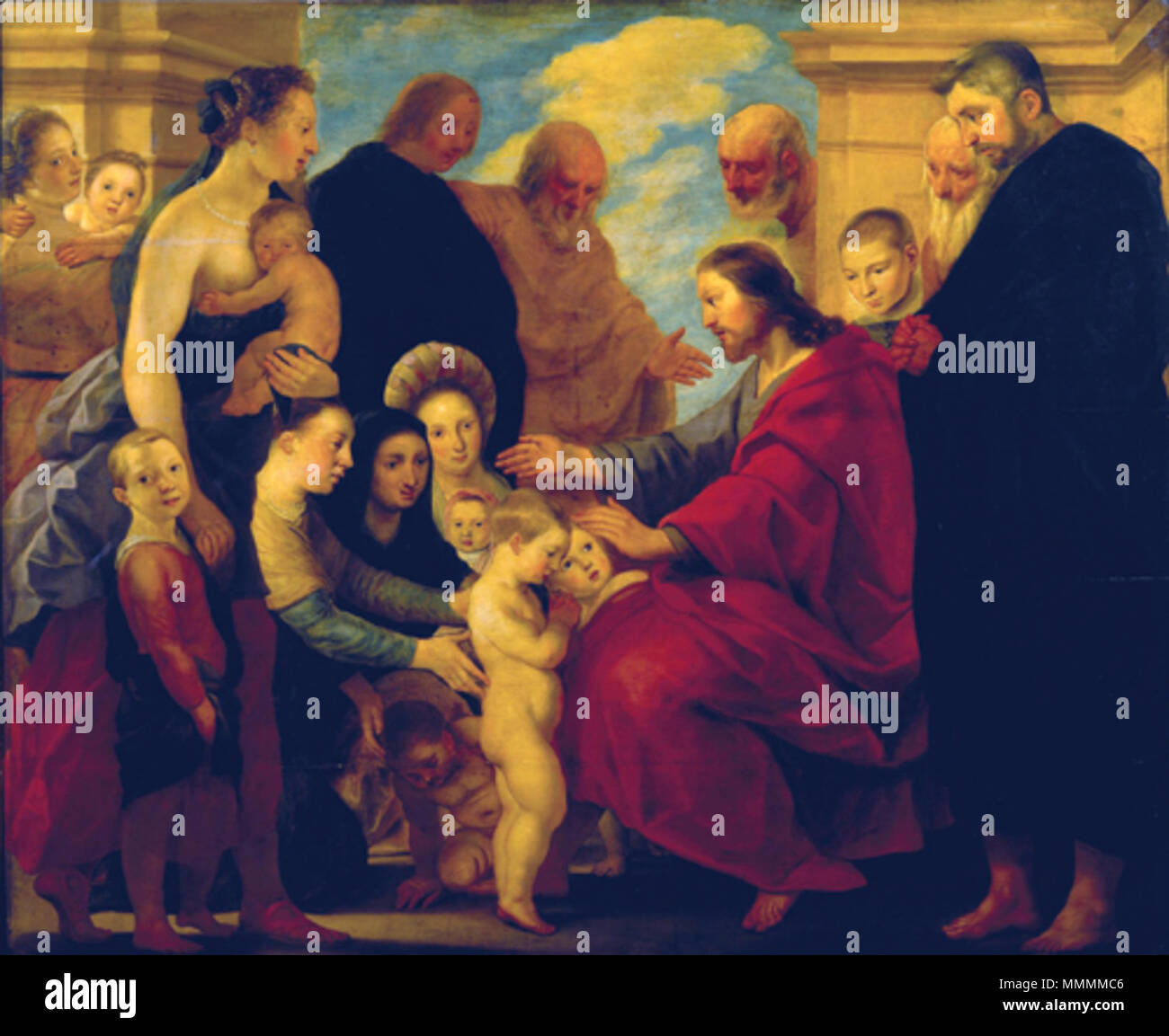 Laissez les petits enfants venir à moi. Entre 1600 et 1641. Adam van Noort - Laissez les petits enfants venir à moi Banque D'Images