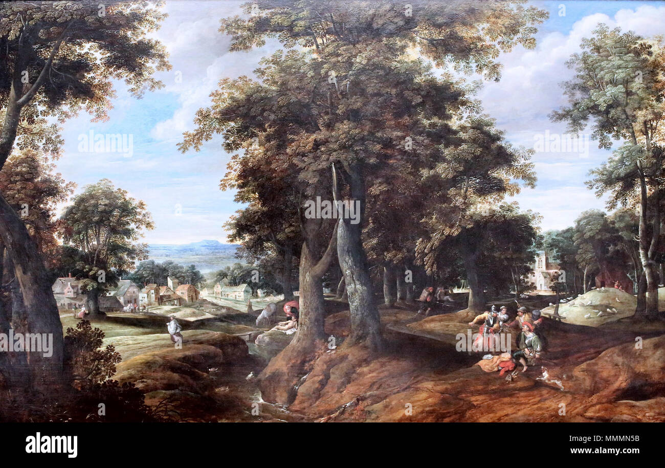 Cornelis Molenaer - paysage avec le bon samaritain Banque D'Images