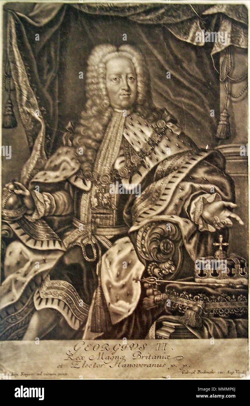Anglais : Portrait du Roi George II de Grande-Bretagne Deutsch : Georg II. König von Großbritannien (seit 1727), Kurfürst von Hannover . circa 1745. Bodenehr Georg II. Banque D'Images