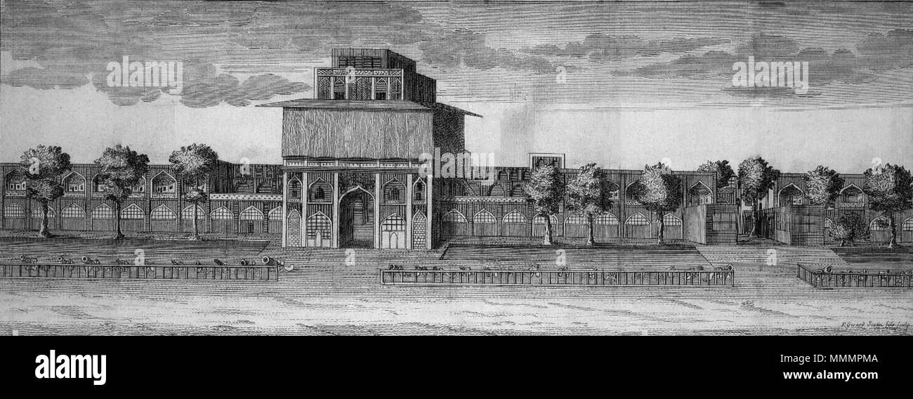 . English : Palais Ali Qapu, Ispahan. Voyages de Monsieur Le Chevalier Chardin en Perse et autres lieux de l'Orient. Tome 8. Pl. dépl. n °4 en reg. p.47. Cote : Réserve DS 257 C 47 1723 v1 à 10 . 1723. Jean Chardin (1643-1713) Noms alternatifs Joan Chardin, Jean-Baptiste Chardin, Sir John Chardin Description l'explorateur français et historien Date de naissance/décès 26 Novembre 1643 26 janvier 1713 Lieu de naissance/décès Paris Londres lieu de travail Paris, l'Iran, l'Inde, Paris, Smyrne, Constantinople, Crimée, Caucase, Antioquia, Géorgie, Ispahan, l'Inde, Paris, London Authority contr Banque D'Images