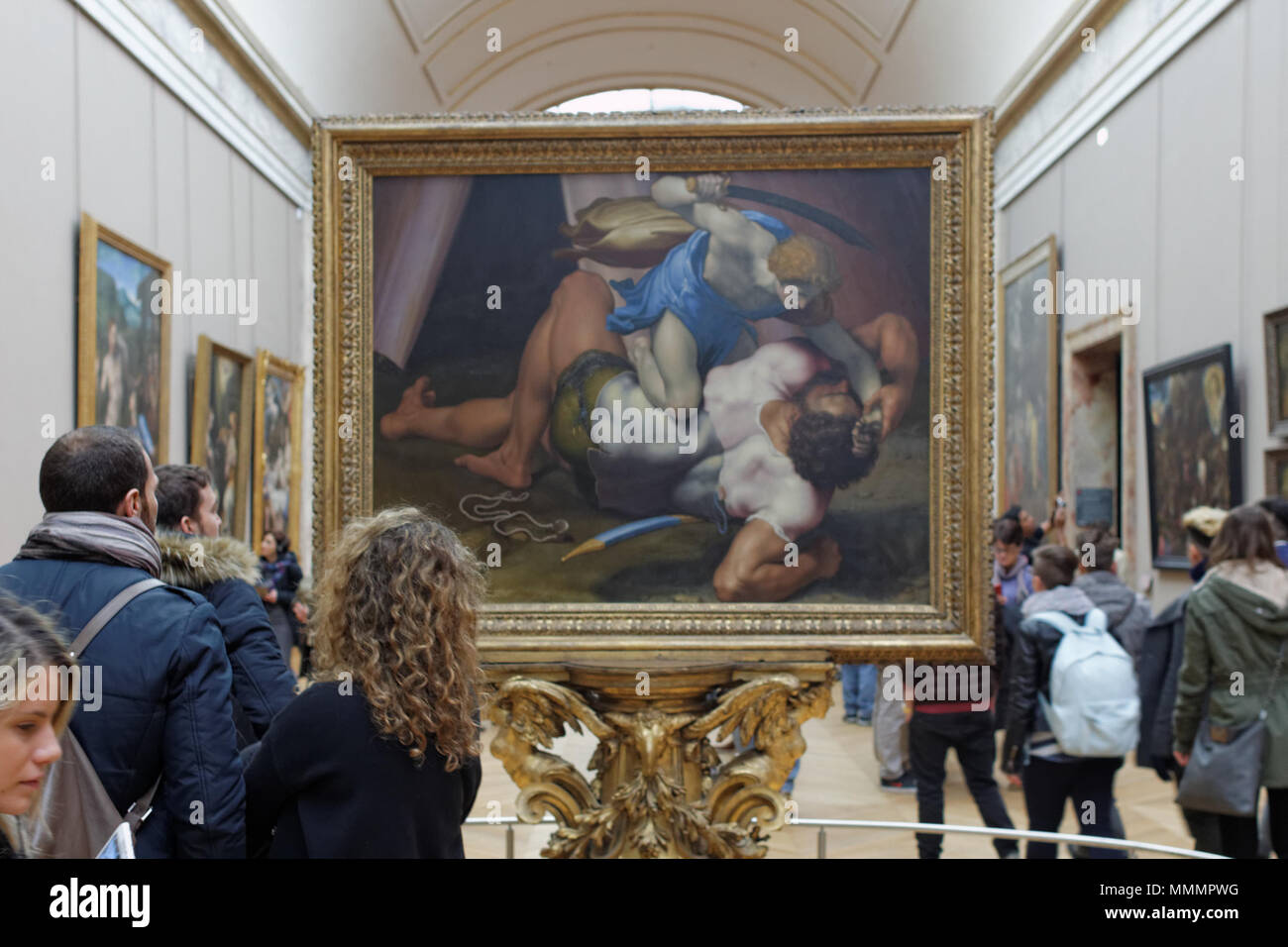 David et Goliath par Daniele da Volterra (Louvre INV 566) 05 Banque D'Images