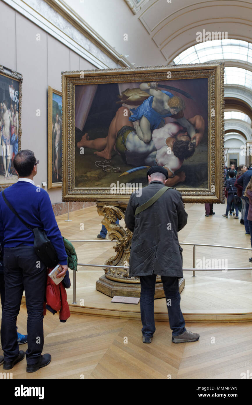 David et Goliath par Daniele da Volterra (Louvre INV 566) 04 Banque D'Images