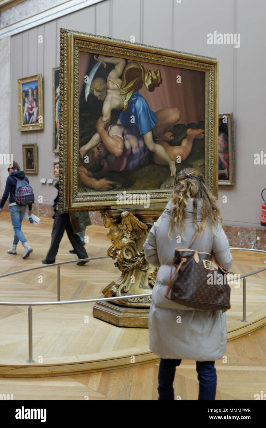 David et Goliath par Daniele da Volterra (Louvre INV 566) 02 Banque D'Images