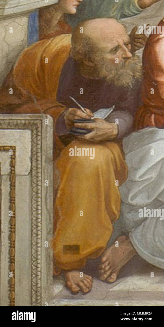 . Deutsch : Anaximandre, Detailansicht aus 'Die Schule von Athen', Raphaël Santi, 1510/11, des Vatikans Stanzen, Rom. English : Anaximandre, détail de l'École d'Athènes de Raphaël, 1510-1511, Cité du Vatican (Rome). Español : Anaximandro, detalle de 'La Escuela de Atenas' de Rafael Sanzio, 1510-1511, Vaticano, Rome. . Ce fichier n'est pas informations sur l'auteur. 43 Anaximandre Banque D'Images