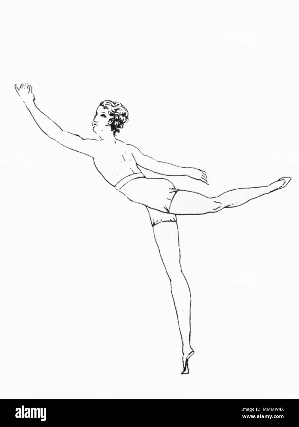 . Anglais : Arabesque - Carlo Blasis - Fig. 3 pl. XI - Traité élémentaire, théorique et pratique de l'Art de la danse, 1820 54 3 Arabesque Blasis Banque D'Images