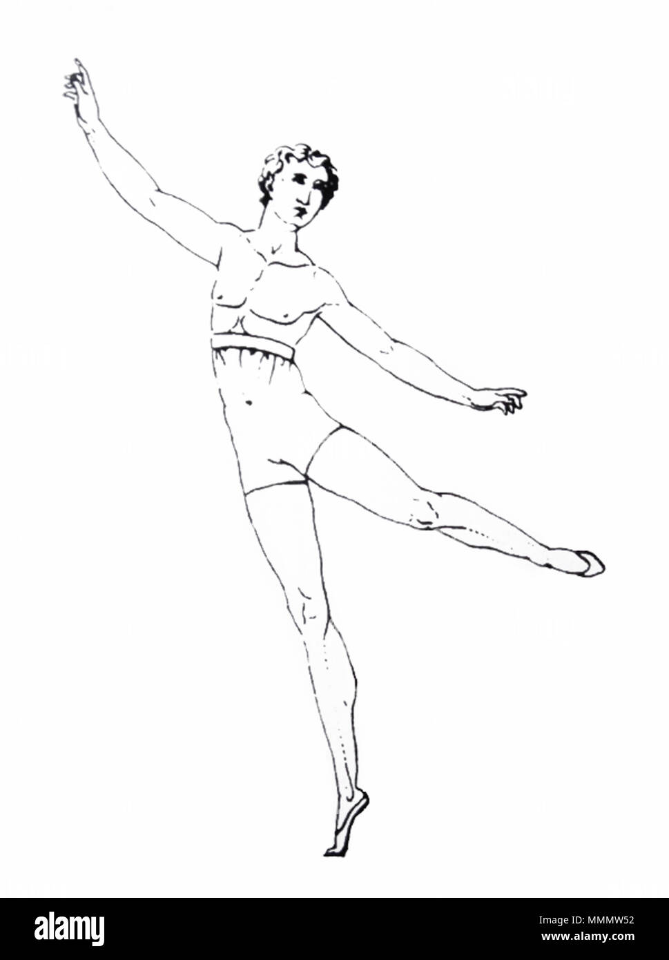 . Anglais : Arabesque - Carlo Blasis - Fig. 1 pl .X - Traité élémentaire, théorique et pratique de l'Art de la danse, 1820 54 1 Arabesque Blasis Banque D'Images