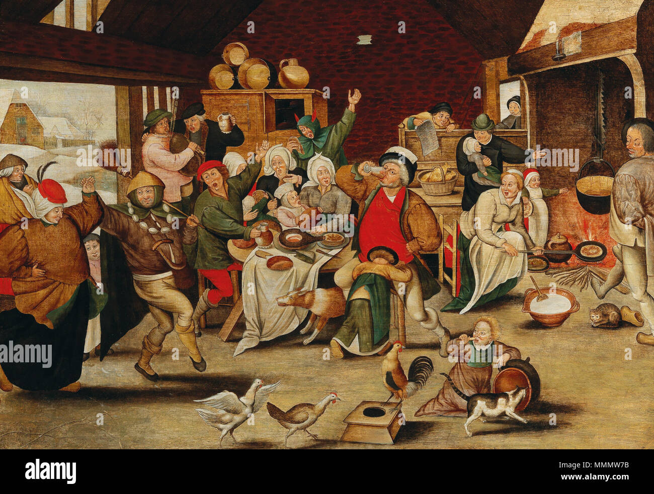 Le roi des boissons. avant 1616. Pieter Brueghel le Jeune - Le roi boit Banque D'Images