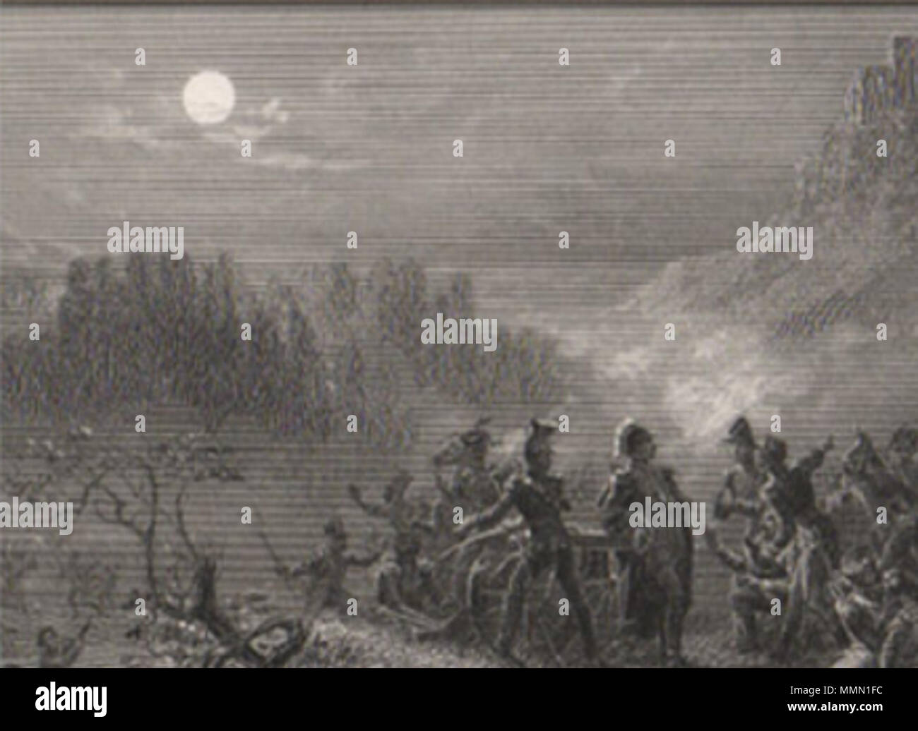 . Español : John Outhwaite. 1840 tamaño de papel : 15,5 x 21,5 x 8,4 cm (6 pouces) de la imagen Grandeur : 10 x 14 cm (3.9 x 5.5 inches) Bataille de Dürenstein Mariscal - Mortier - Guerras Napoleónicas - Tercero Coalición (1805) Bataille de durenstein 1805-2 75 Banque D'Images