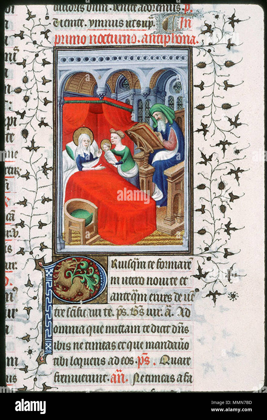 102 Bréviaire de Louis de Guyenne - Châteauroux f201 - Naissance de saint Jean Baptiste Banque D'Images 102 Bréviaire de Louis de Guyenne - Châteauroux f201 - Naissance de saint Jean Baptiste Banque D'Images