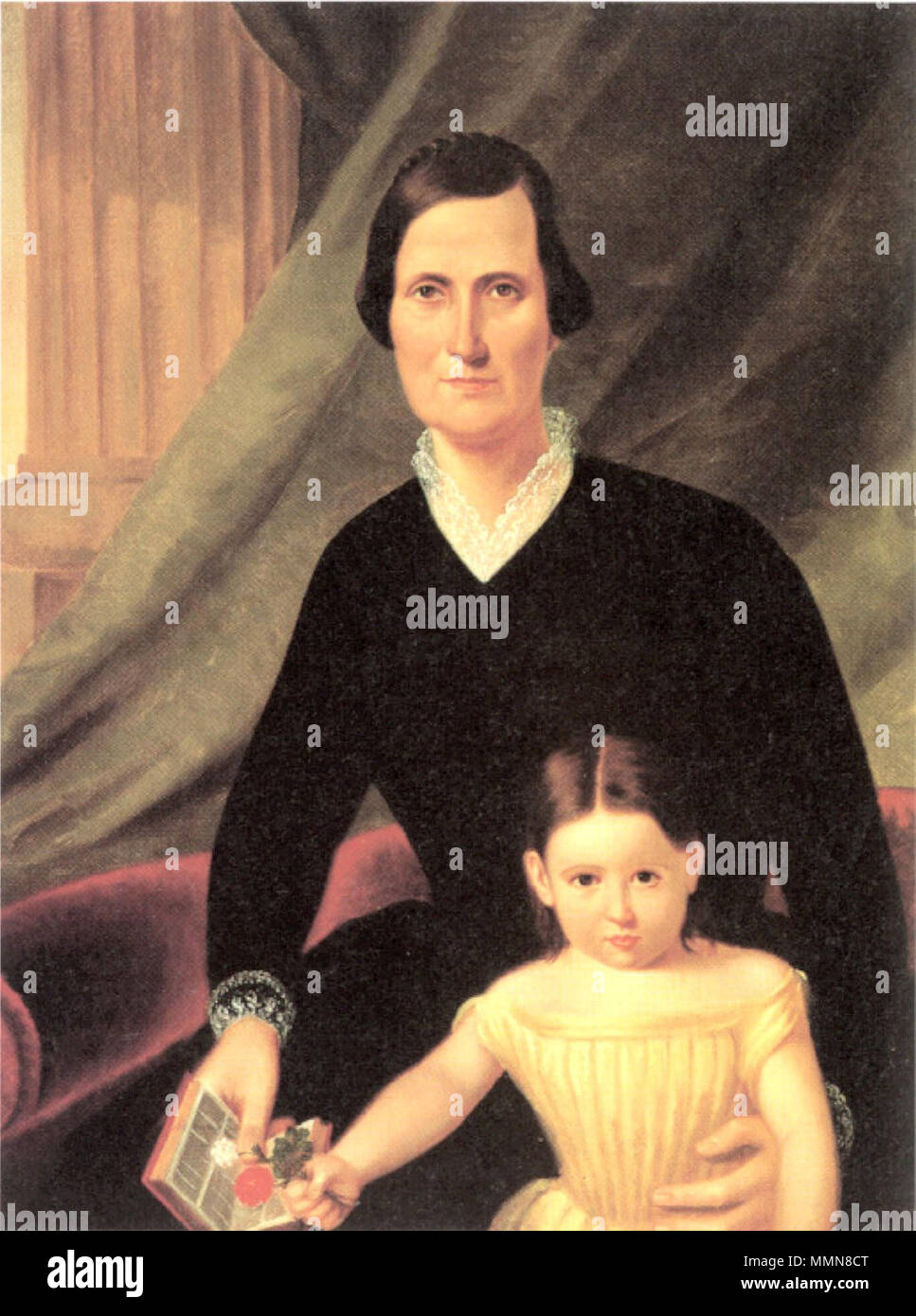 . 'Mrs Gerrit P. Judd et sa fille Juliette Isabel', de l'huile sur toile par James Gay Sawkins . 1850. James Gay Sawkins 'Mrs Gerrit P. Judd et sa fille Juliette Isabel', de l'huile sur toile par James Gay Sawkins, 1850, Mission House Museum (Honolulu) Banque D'Images