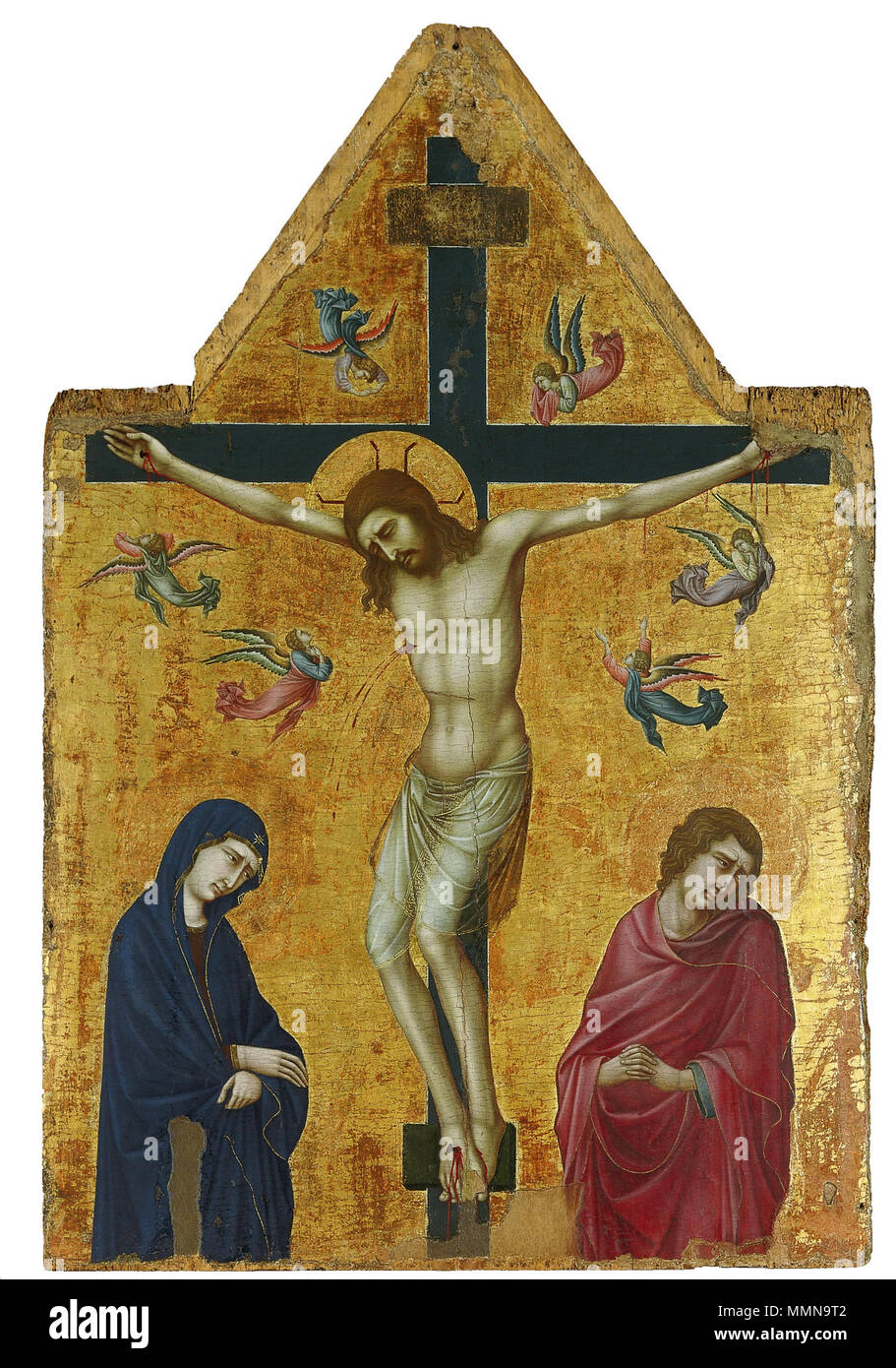 . Anglais : Neruio di Ugolino. La Crucifixion avec la Vierge, saint Jean et les anges. 1330-35 Musée Thyssen Bornemisza, Madrid. . Entre 1330 et 1335. Ugolino di Nerio (1280-1330), peintre et journaliste italien Description Date de naissance/décès circa 1280 circa 1349 Lieu de naissance/décès Sienne Sienne période de travail, 1er tiers du 14e siècle, lieu de travail de contrôle de l'autorité de Sienne : Q1357686 : VIAF ?95732987 ULAN : ?500008502 RCAC : ?c91028515 : WGA ?Ugolino di Nerio GND : ?128819316 11 Neruio WorldCat Ugolino di. La Crucifixion avec la Vierge, saint Jean et les anges. Musée Thyssen Bornemis 1330-35 Banque D'Images