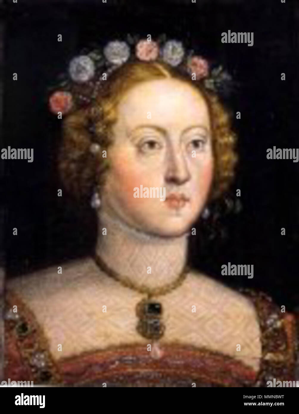 . Español : Retrato de la Infanta portuguesa María Manuela de Portugal (1527-1545), que fue hija del Rey Juan III de Portugal y de la Reina Catalina de l'Autriche y locations princesa de Asturias por su matrimonio con el prícipe Felipe de l'Autriche, que era Hijo del Emperador Carlos I y a llegaría reinar en España tras la muerte de María Manuela como Felipe II d'Espagne. La Princesa María Manuela de Portugal. 16e siècle. Maria Manuela de Portugal Banque D'Images