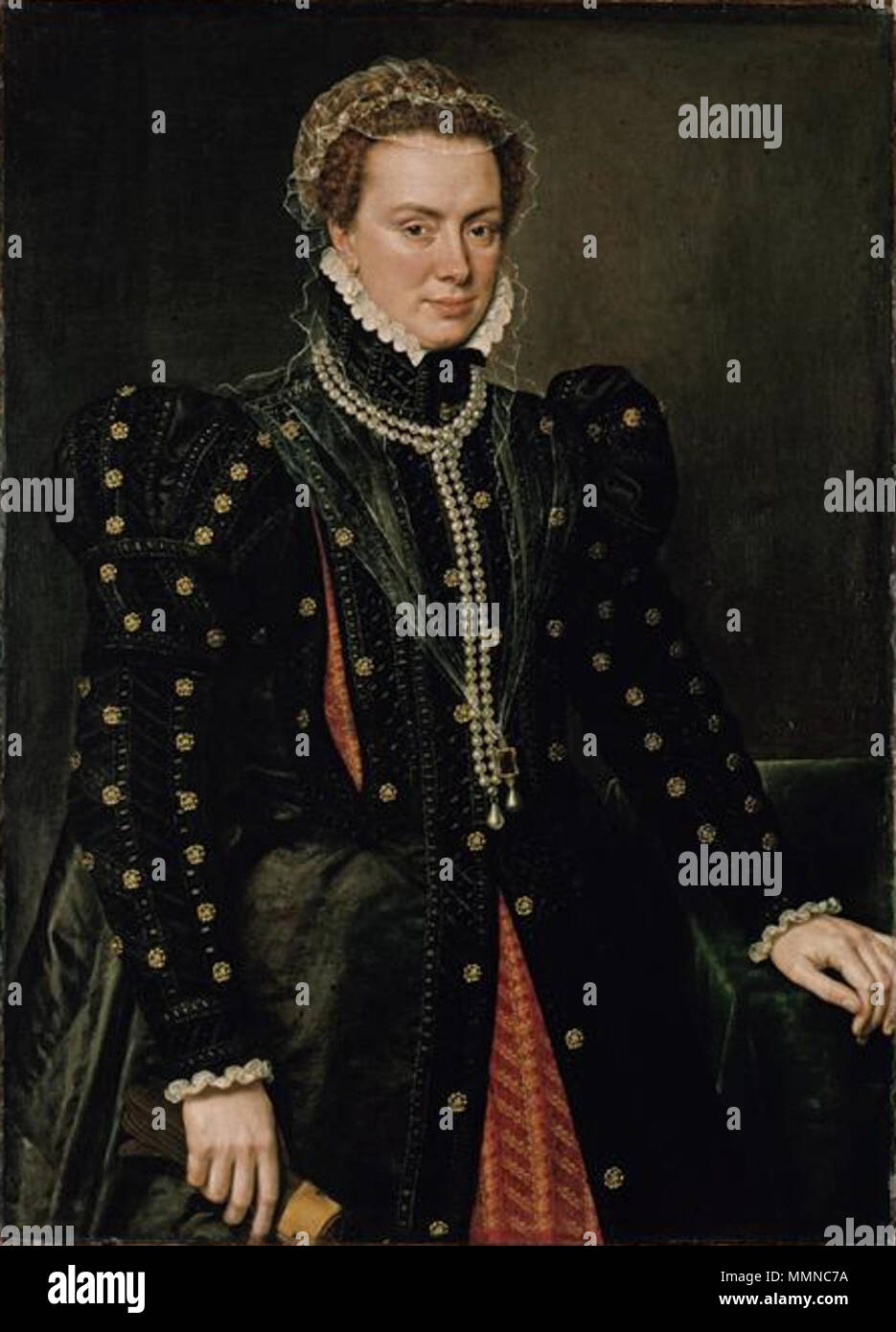 . Portrait de Marguerite de Parme, duchesse de Parme et gouverneur des Pays-Bas . vers 1562. MargarethevonParma01 Banque D'Images