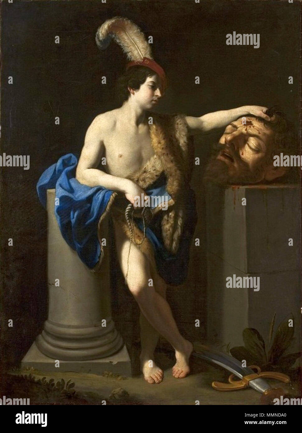 David avec la tête de Goliath.. après 1605. Guido Reni David Banque D'Images