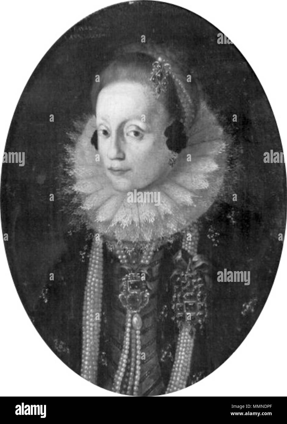 Portrait ovale de Madeleine de Bavière (1587-1628).. Années 1620. Portrait ovale Pays-bas de Madeleine de Bavière Banque D'Images
