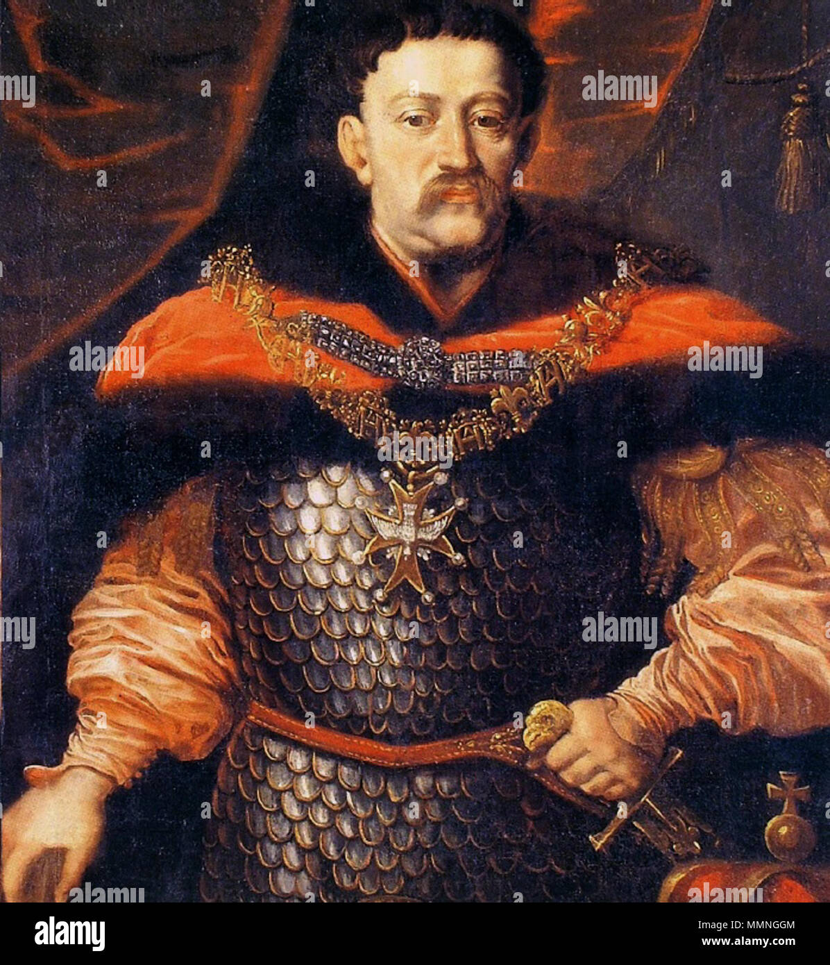 Portrait de Jean III Sobieski avec l'ordre de l'Esprit Saint.. vers 1674. Schultz Jean III Sobieski avec l'ordre de l'Esprit Saint Banque D'Images