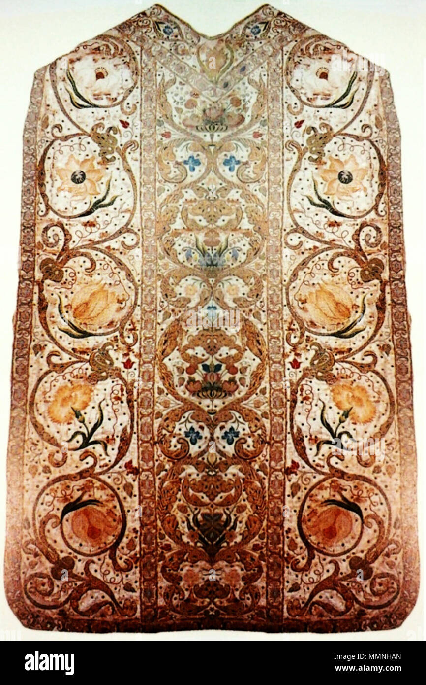Chasuble avec motifs floraux.. 1695. Wojciechowski Chasuble avec motifs de fleurs Banque D'Images