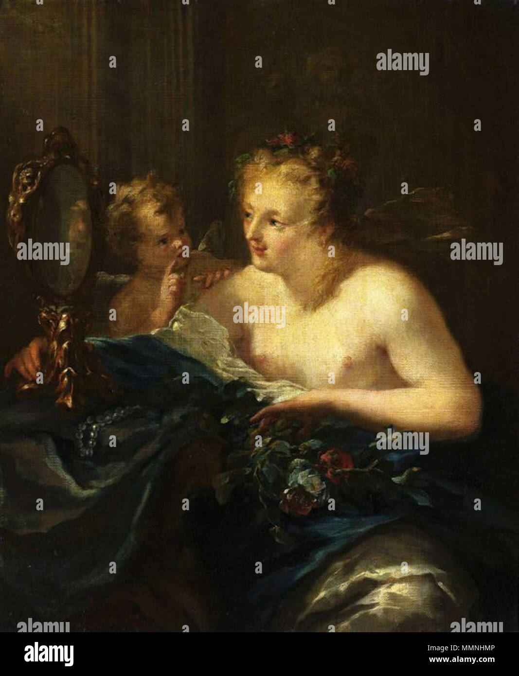 Vénus à sa toilette.. première moitié du 18e siècle. Pellegrini Vénus à sa toilette Banque D'Images