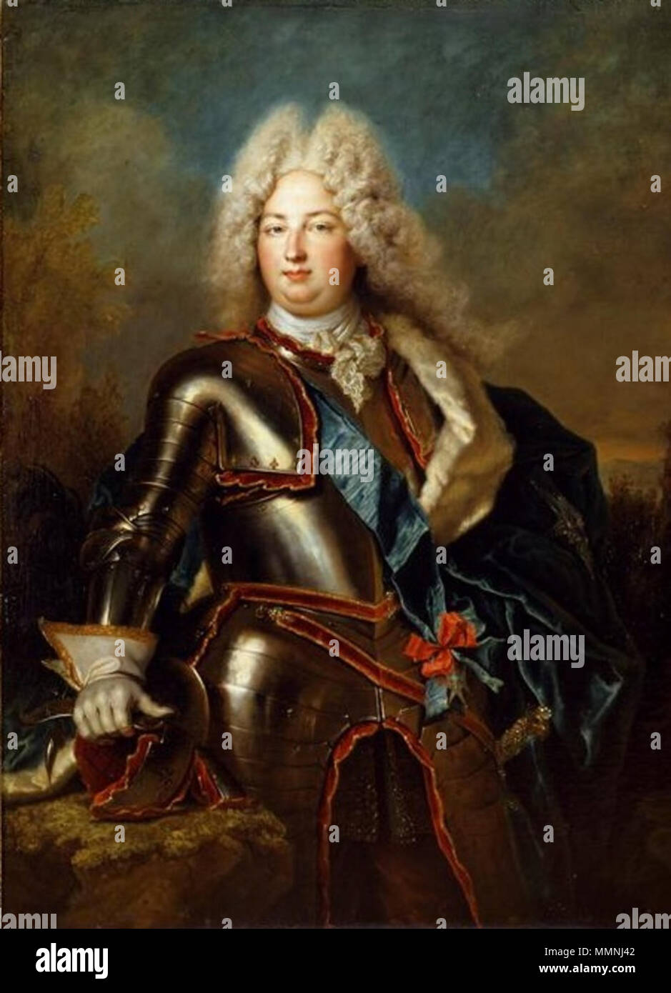 Charles de France, Duc de Berry portant la ceinture de l'ordre de l'Esprit Saint (18ème siècle, Nicolas de Largillière) Banque D'Images